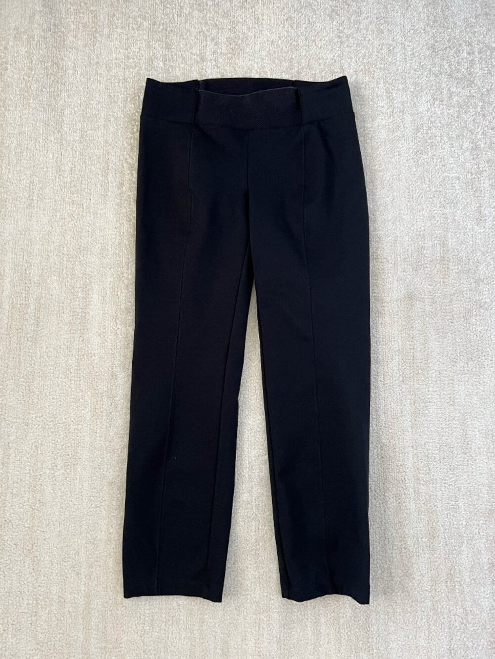 Eileen Fisher Pull On Black Knit Crop Dress Pants S